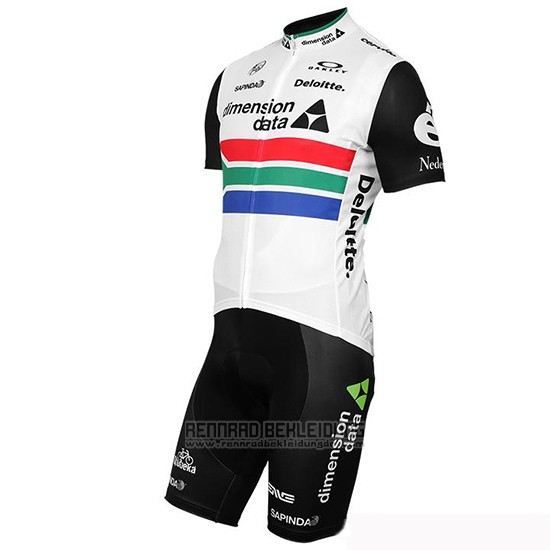 2019 Fahrradbekleidung Dimension Data Champion Afrika Trikot Kurzarm und Tragerhose - zum Schließen ins Bild klicken